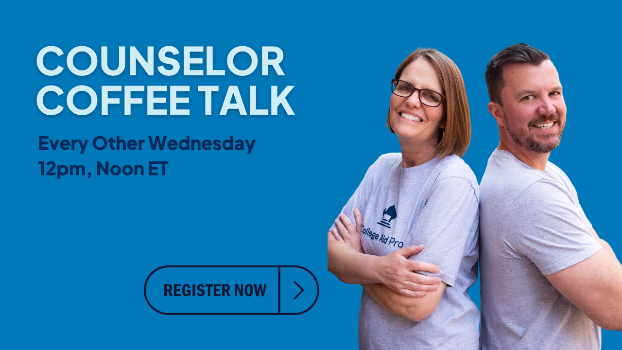 The College Aid Pro team, who host Counselors Coffee Talk